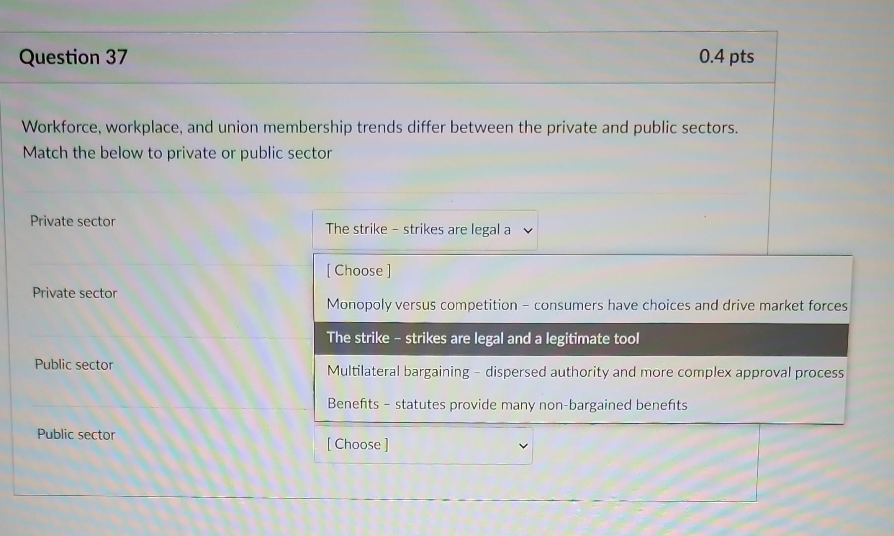 help , please Question 37 0.4 pts Workforce,