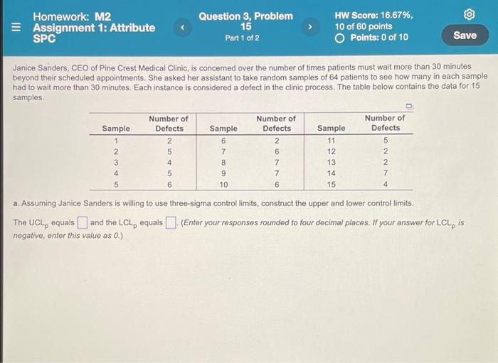 Homework: M2 Assignment 1: Attribute SPC Sample 1