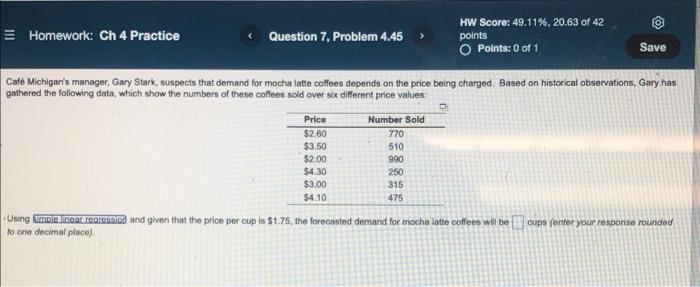 Homework: Ch 4 Practice Question 7Problem 4.45 HW