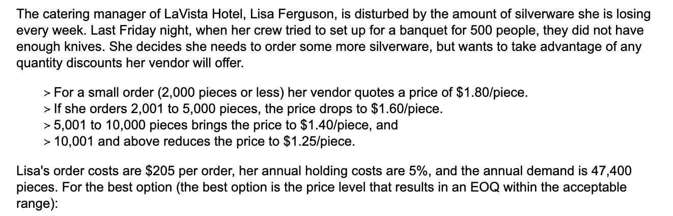 A) What is the optimum ordering quantity? ( round