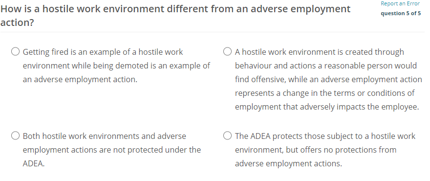 How is a hostile work environment different from