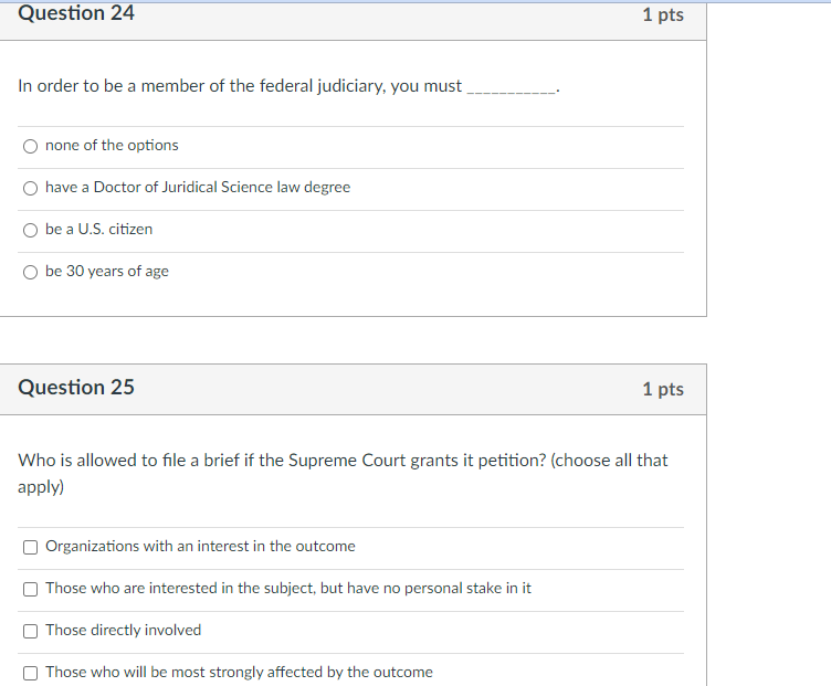 Q.11: Judicial review is ___________. a. the