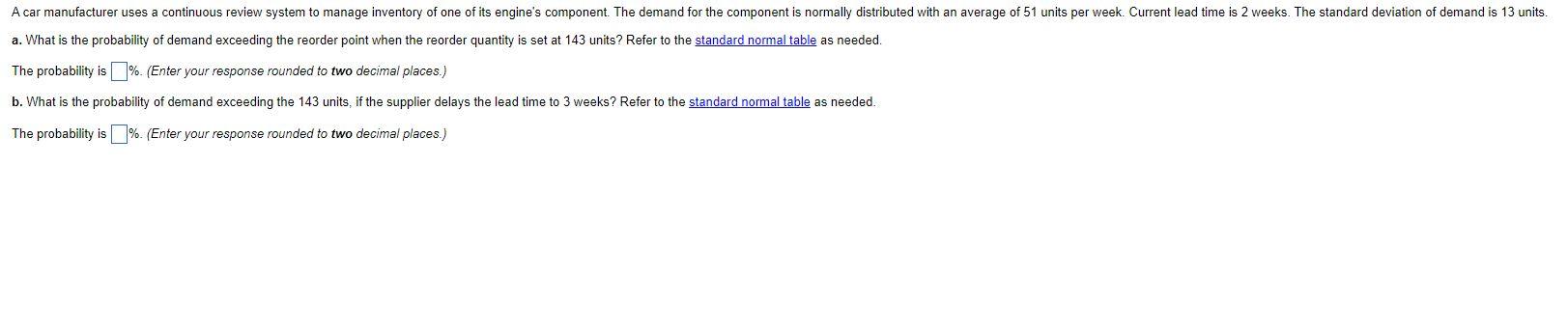 a. What is the probability of demand exceeding