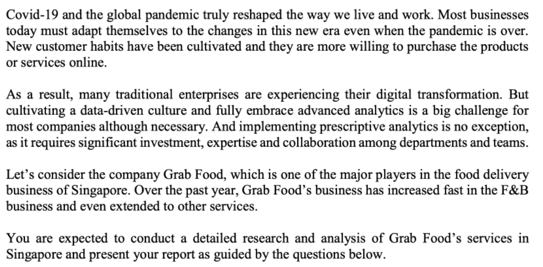 Question: Describe GrabFood's important