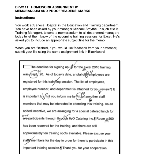 DPW111: HOMEWORK ASSIGNMENT #1 MEMORANDUM AND