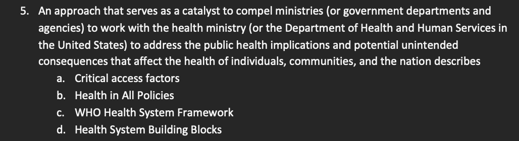 5. An approach that serves as a catalyst to