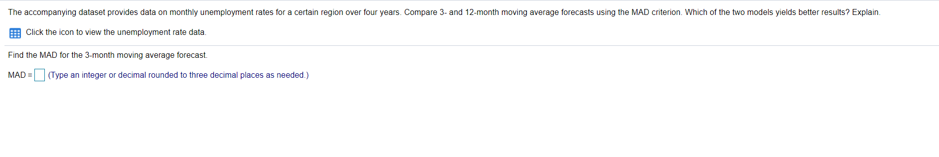 3 Month MA Absolute Deviatior 12 Month MA