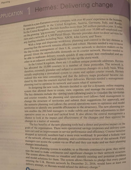 Case Application : Herms: Delivering change 8-14.