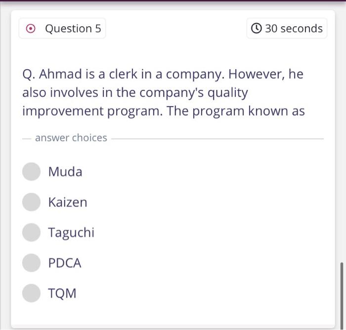 O Question 2 0 30 seconds Q. The determining cost