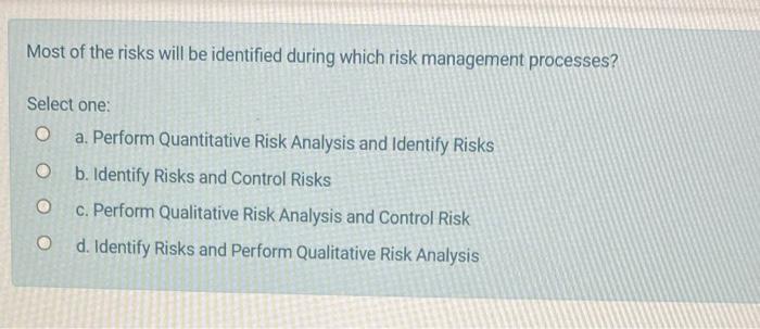 Most of the risks will be identified during which