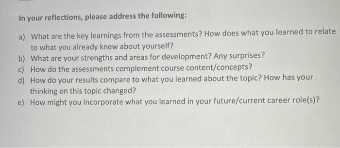 need self reflection report SPRING 2022