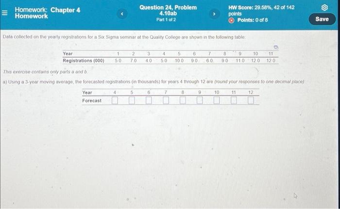 a) using a 3-year miging average, the forecasted