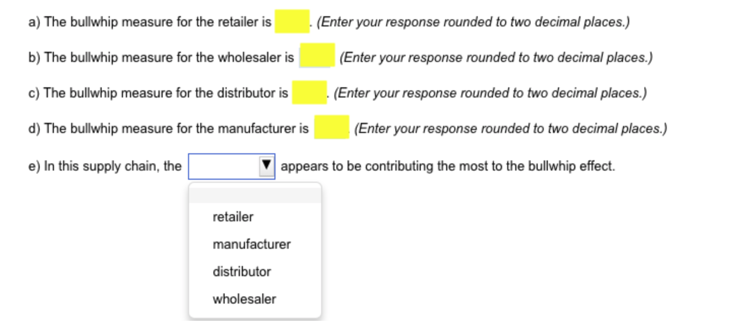 Consider the supply chain illustrated below: