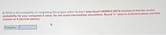 The following represents a project that should be