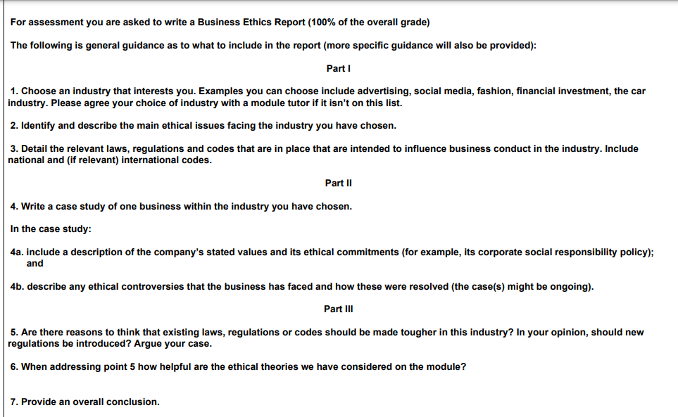 Word count 3000 (+/-10%) For assessment you are