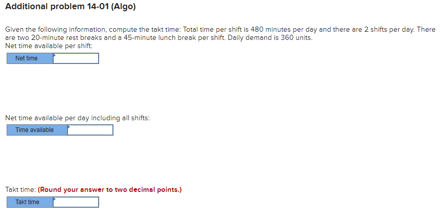 Additional problem 14-01 (Algo) Given the