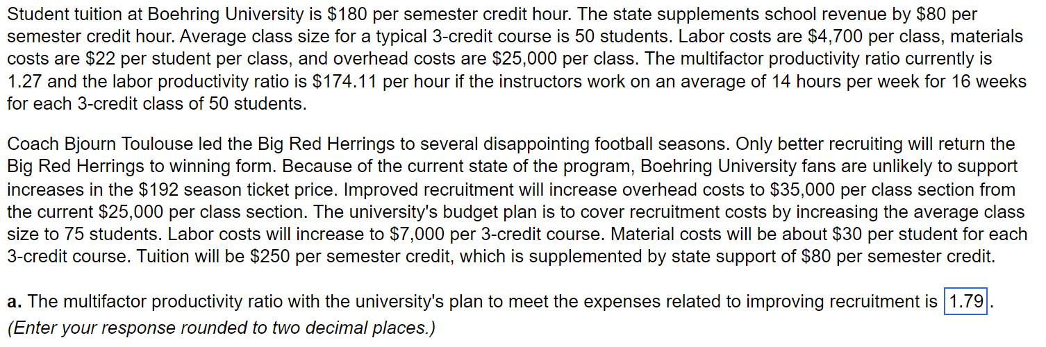 Student tuition at Boehring University is $180