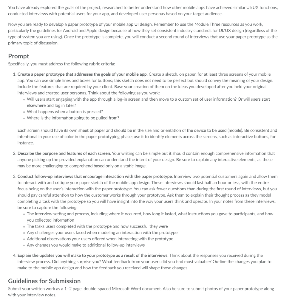 Overview This milestone will help prepare you for