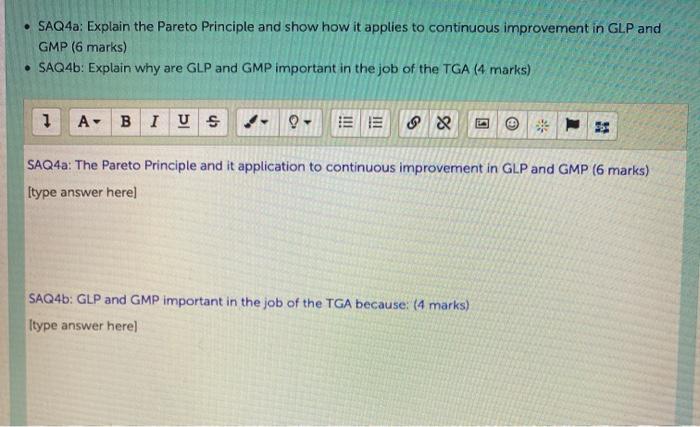 SAQ4a: Explain the Pareto Principle and show how