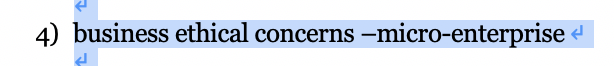 4) business ethical concerns micro-enterprise