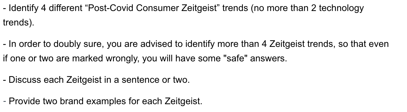 - Identify 4 different Post-Covid Consumer