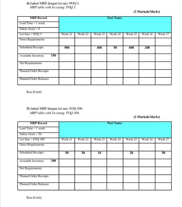 Based on product structure tree and information