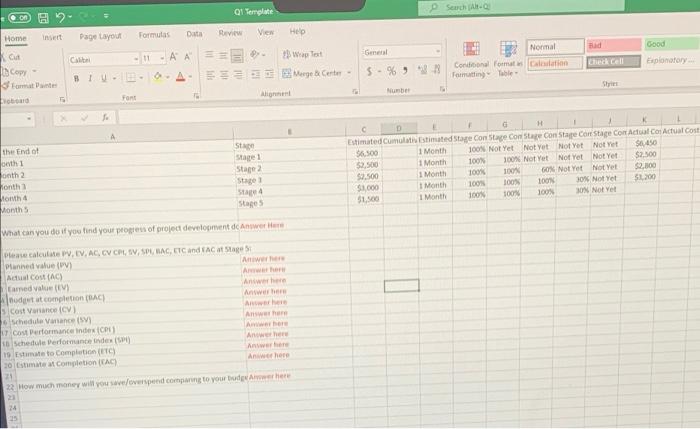Question 1 Please run the calculations based on