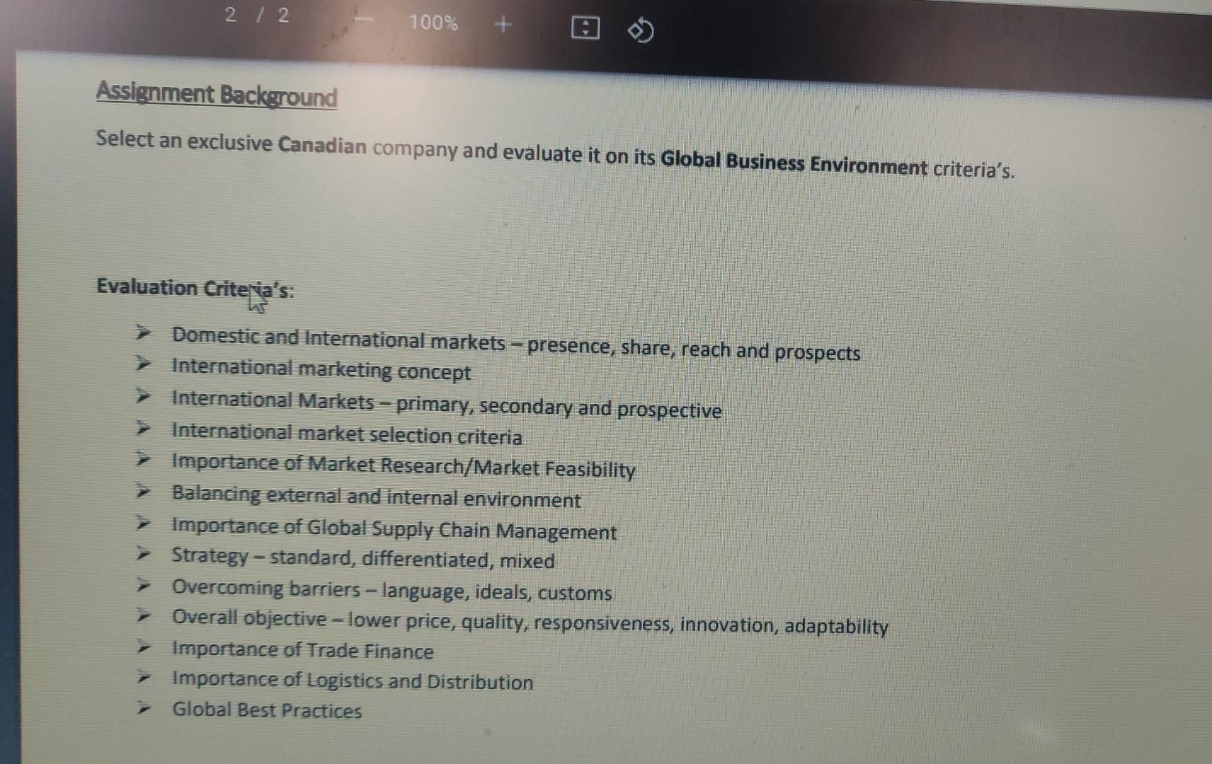 2 1 2 100% Assignment Background Select an