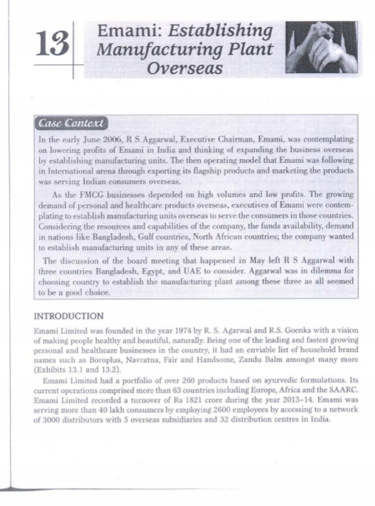 Required ques 2 and 3 13 Emami: Establishing