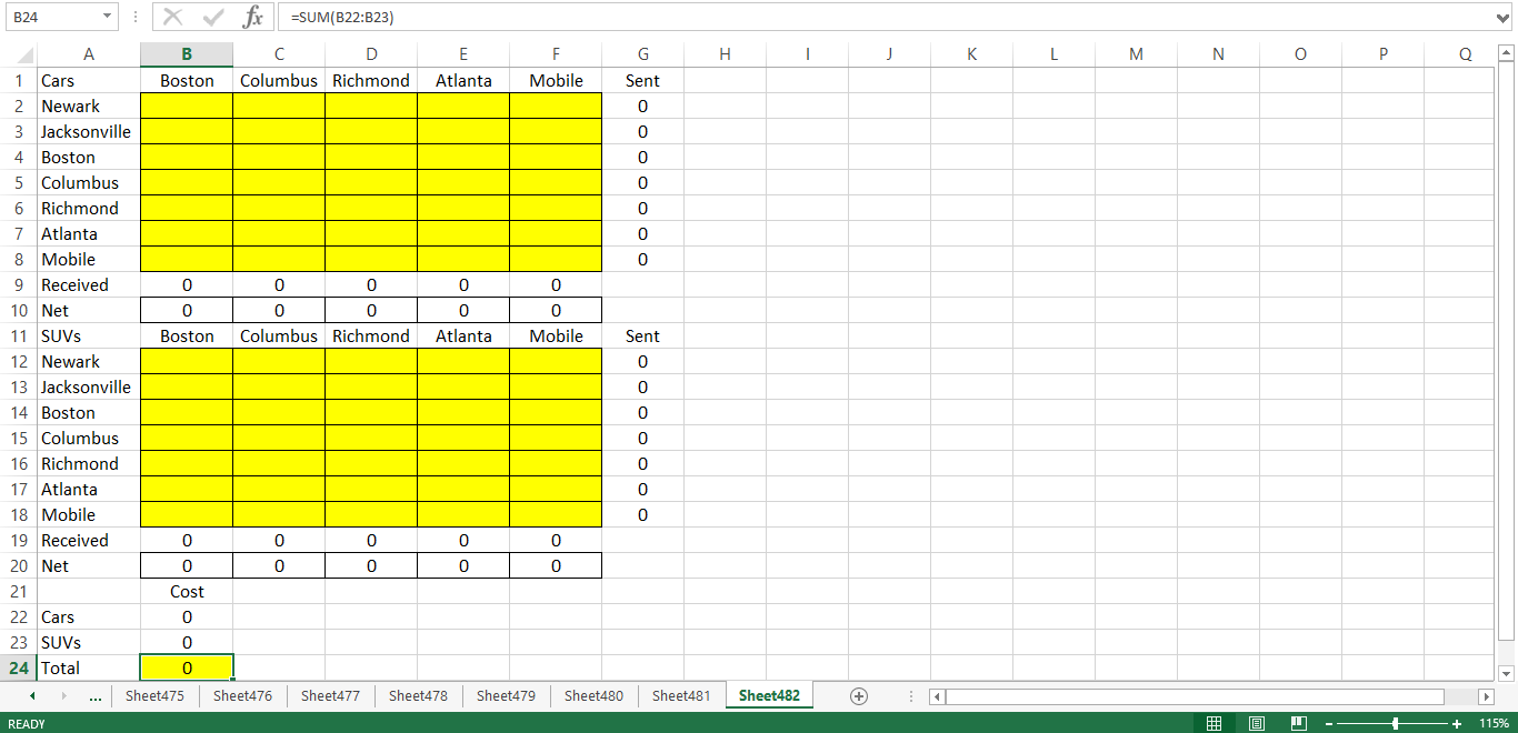 How do you input the "999999" in sheet 481 to run