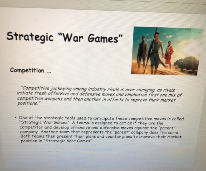 2-3 page case study on war games (competiveness)
