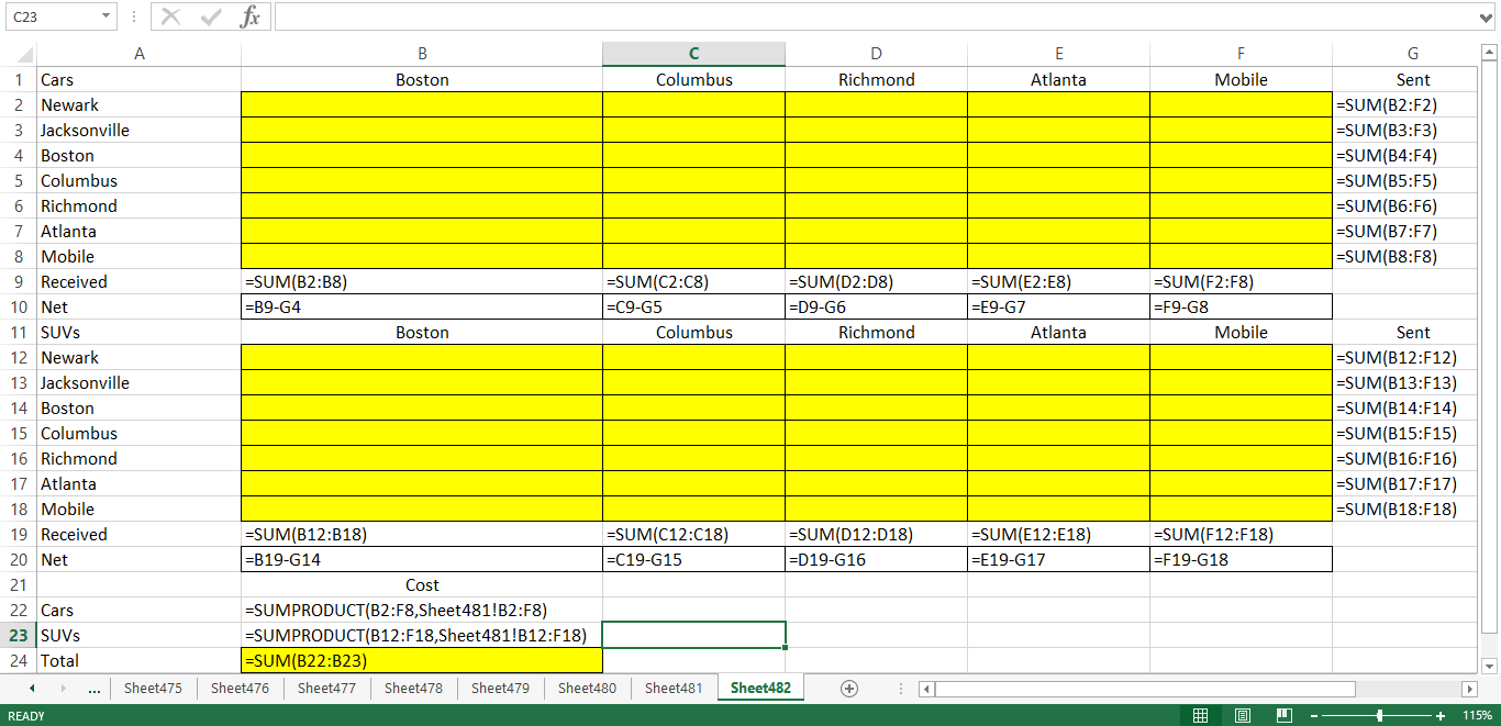How do you input the "999999" in sheet 481 to run