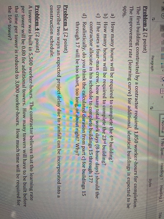 Problem 1 (2 point) A masonry faade consisting of