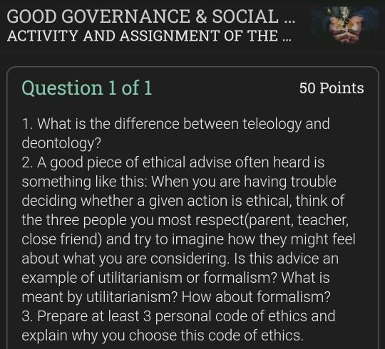 GOOD GOVERNANCE & SOCIAL ... ACTIVITY AND
