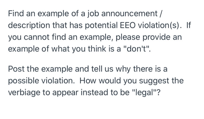 for intro to HR management class Find an example