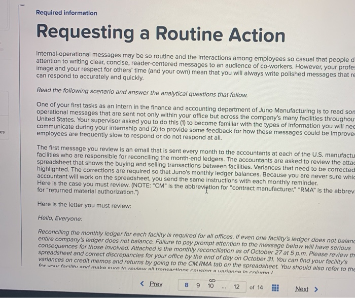 Required information Requesting a Routine Action
