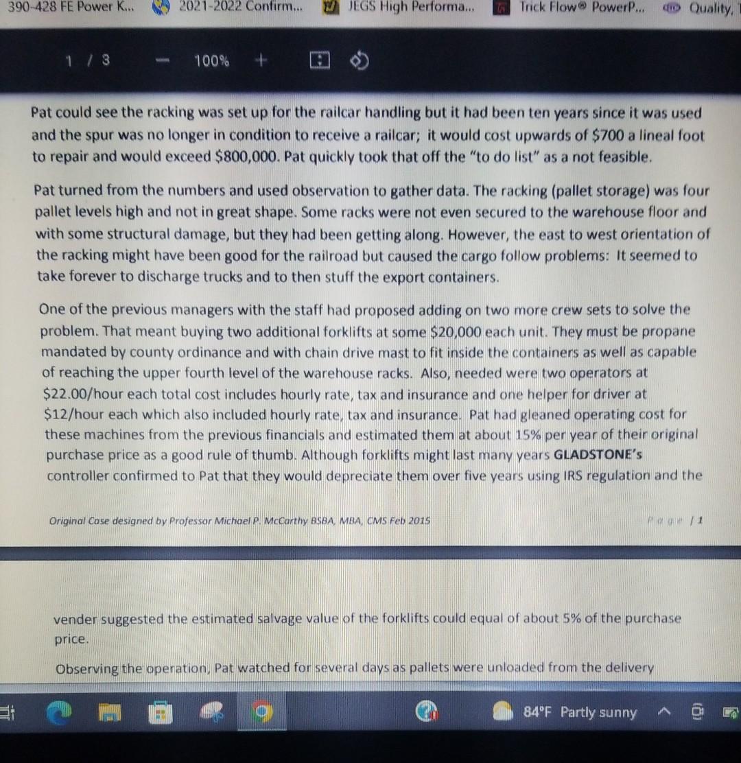 TRA2098 ASSIGNMENT QUESTION CASE # 3