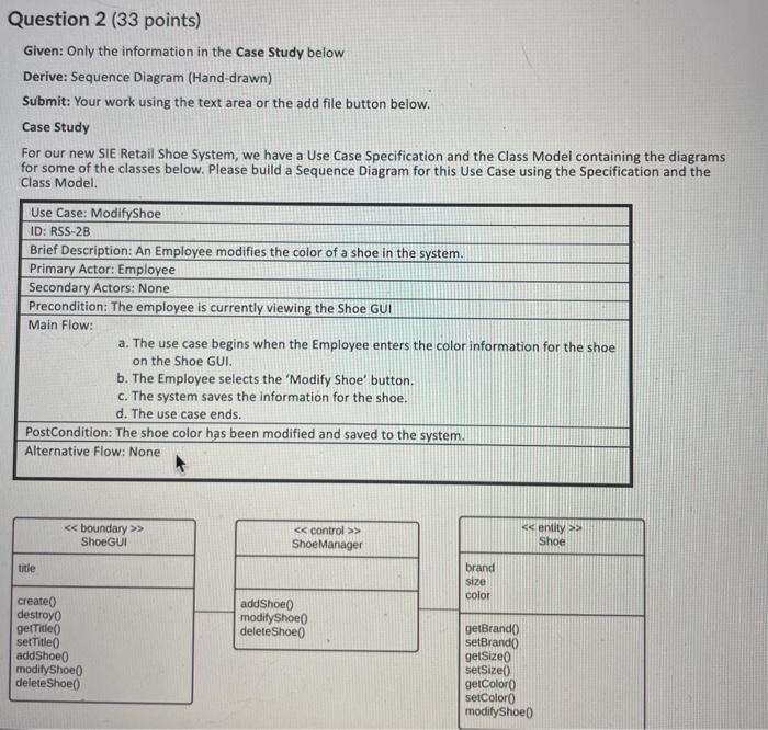 Question 2 (33 points) Given: Only the