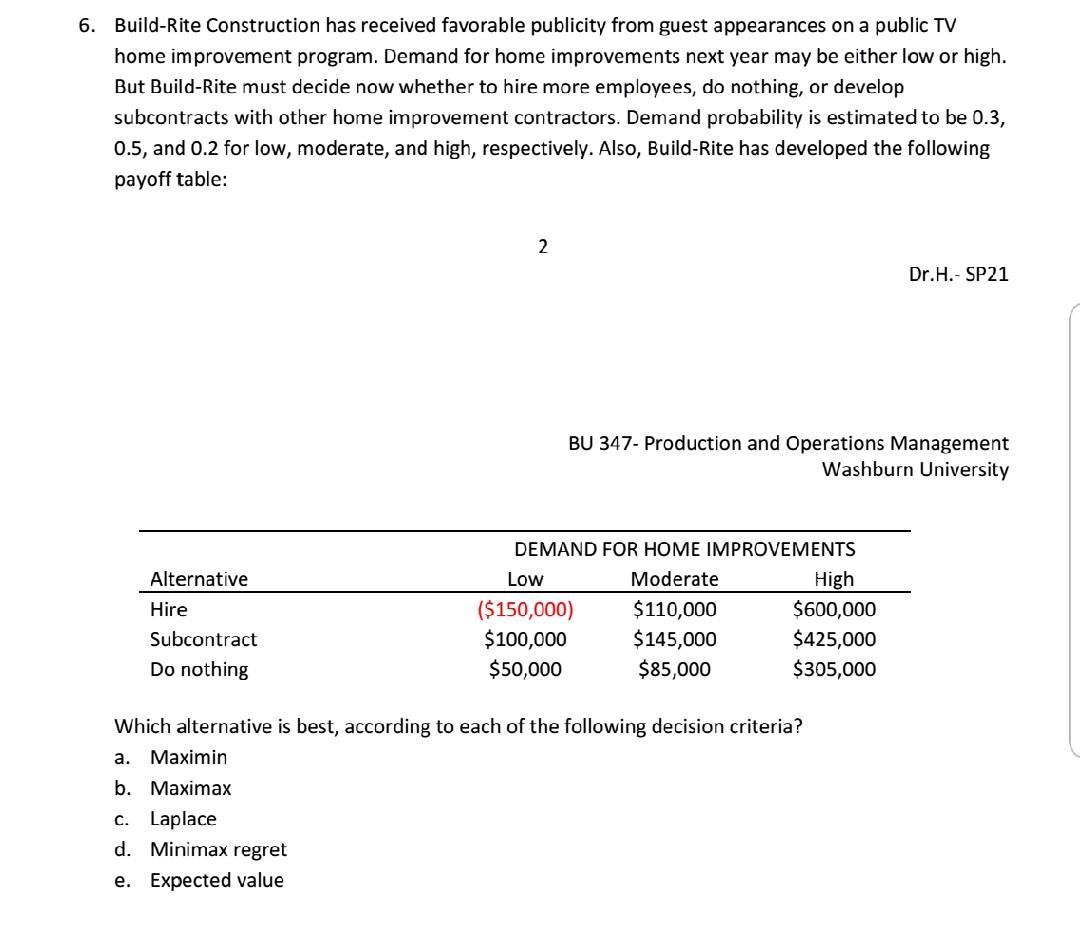 Can I recieve help with this? 6. Build-Rite