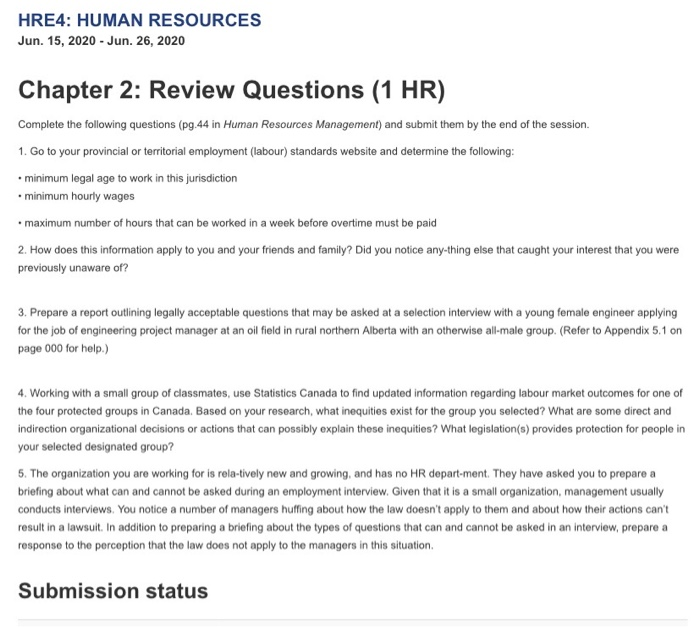 help please HRE4: HUMAN RESOURCES Jun 15, 2020 -