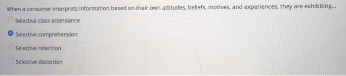 When a consumer interprets information based on