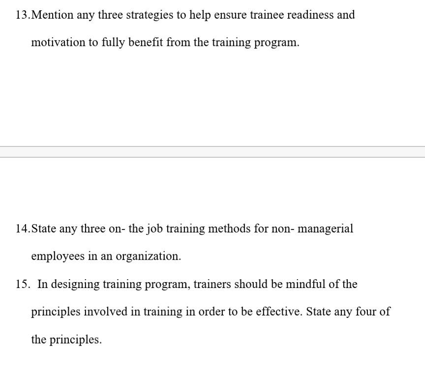 13.Mention any three strategies to help ensure