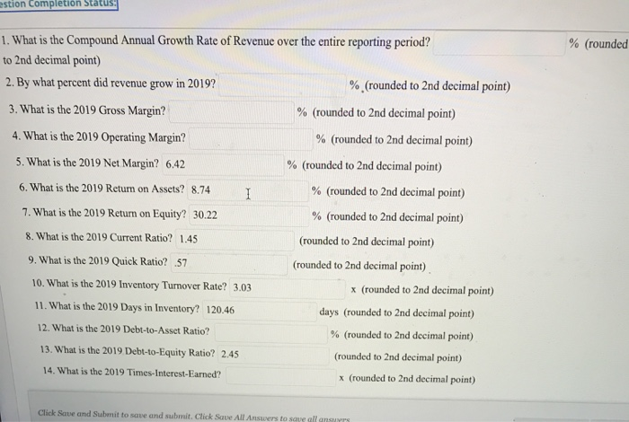 percentages should be presented in the form