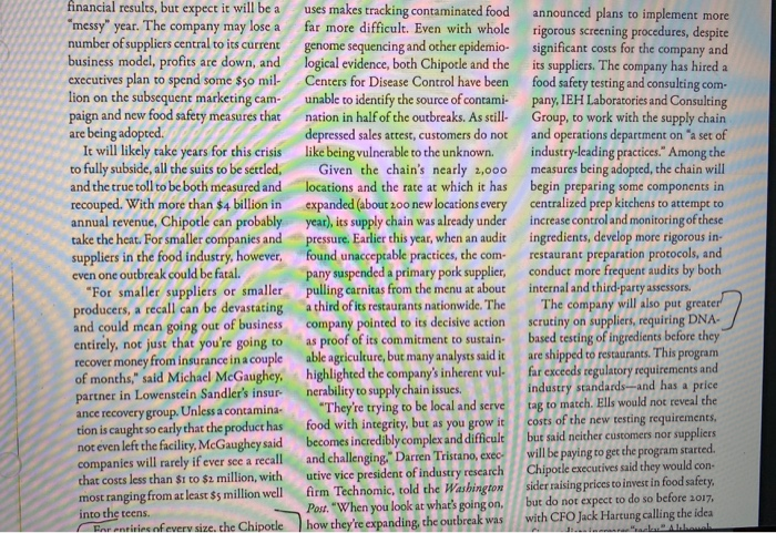 Chipotle case study need to answer question at