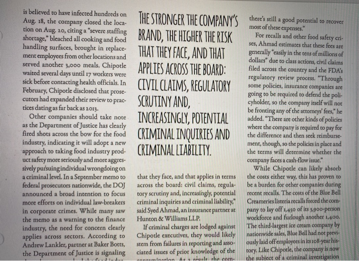 Chipotle case study need to answer question at
