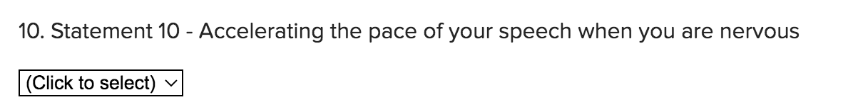 Each answer should either be -Body Language