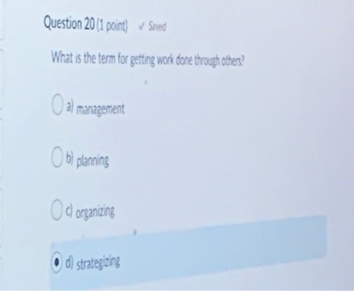 Question 20 (1 point) v Saved What is the term