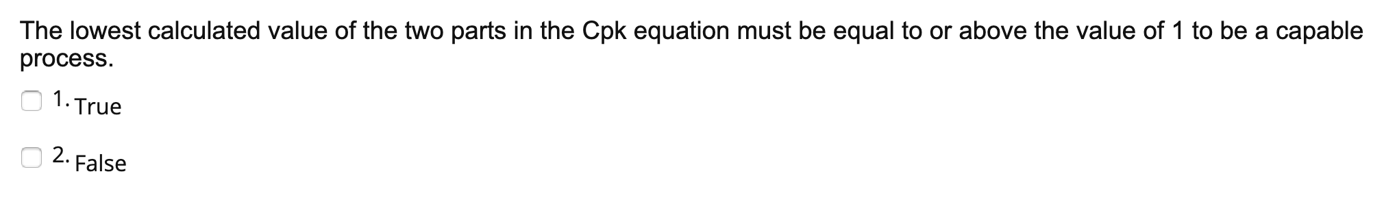 The lowest calculated value of the two parts in