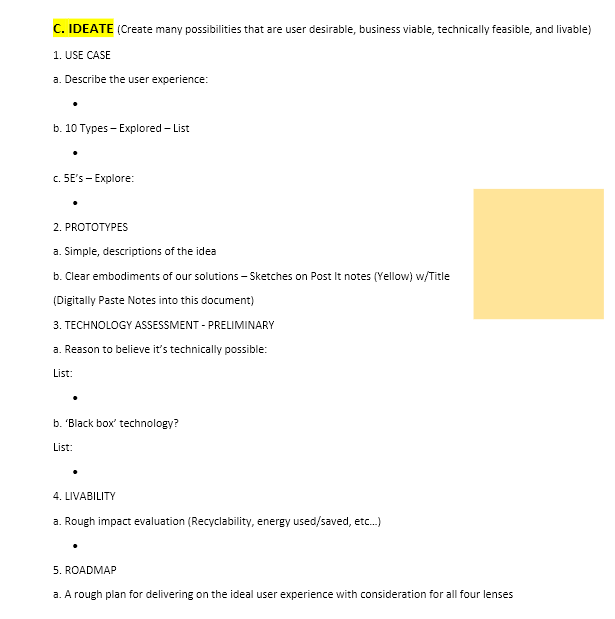 Principle of Marketing Design Thinking Exercise