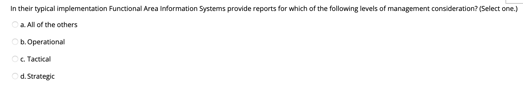 In their typical implementation Functional Area
